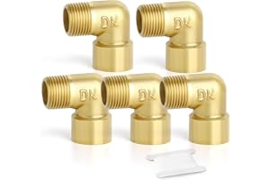 TAISHER 5 pezzi 90 gradi Barstock strada a gomito, 1/4 di pollice BSP tubo maschio a 1/4 di pollice BSP tubo femmina in ottone raccordo, per acqua Oill aria gas