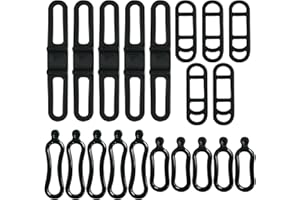 TAFACE Cinturino in Silicone per Bicicletta da 20 Pezzi, Cinturino Elastico Leggero per Bici, Staffa di Montaggio per Torcia, Accessori per Biciclette, adattivo per Luce Bicicletta, contachilometri (Nero)