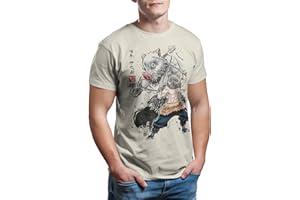 Camisetas La Colmena 7333-Demon Slayer Inosuke sumi-e T-Shirt (Dr.Monekers)
