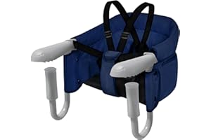 TRMLBE Seggiolino da tavolo pieghevole per bambini, con morsetti antiscivolo, per tavoli di spessore 2-8 cm, per la casa e in viaggio, colore: blu