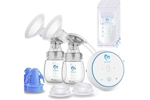 Sacaleches Eléctrico, Bellababy MiniO Extractor de leche Eléctrico con 6 Niveles de Masaje y 9 Niveles de Succión, Delgado y Portátil (Azul)