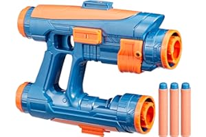 Hasbro Nerf Quad Blaster Star Lord inspirowany filmem Strażnicy Galaktyki Vol. 3" Marvel Studios, z 3 rzutkami Nerf, zabawki superbohaterów do odgrywania ról