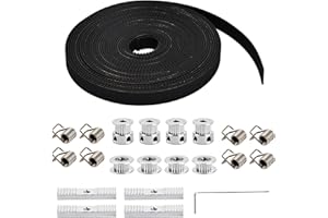 CATIME 5M GT2 Zahnriemen 6 mm Breite, 4 Stk Zahnriemenscheibe + 4 Stk Leerlaufrad mit 20 Zähne 5 mm Bohrung, 8 Stk Torsionsfeder Spanner, 4 Stk Zahnriemen Klemmen & Inbusschlüssel für 3D-Drucker