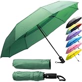 ZENO Compact Folding Umbrella &ndash; Mini Automatic Umbrella for Women &amp; Men, Anti-Wind Resistant with 9 Fibreglass Ribs, Waterpro