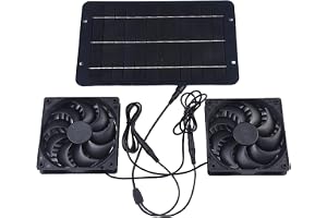 Soldriven vattentät dubbel frånluftsfläkt 12 V 10 W för ventilation vid camping, växthus och lador