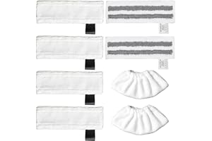 ANBOO Kar-cher - Juego de 8 paños de microfibra para limpiador de vapor Kär-cher Easyfix SC2 SC3 SC4 SC5 SV7 para Kär-cher SC1 SC2 SC3 SC4 SC5 SV7 (4 paños de suelo + 2 fundas de tela + 2 hojas de lija)