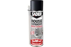 BOSTIK Sader Mousse Expansive Polyuréthane PU Aérosol – Multi-Usages : Isoler, Reboucher, Caler – Tous Supports – Intérieur et Extérieur – Blanche – Bombe 500 ml