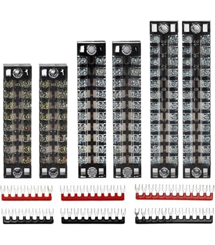 MC POWER - Lüsterklemme | 5A / 4,5mm-, transparent | 12-polig, Weichplastik, doppelte Schraubklemmen, trennbar | Elektroinstallation | Leitungsanschluss | Montage