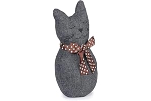 REI REUNION INDUSTRIAL SOCIEDAD LIMITADA Tope de Puerta para Suelo - Diseño de Gato - Retenedor y Sujetapuertas Decorativo - 105 x 185 x 255 mm - Relleno de Arena - Resistente - REI