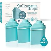Pack of 3 Alkanatur Drops Ecological Low Emission Water Filters &ndash; Hydrogen Ionizes &ndash; Removes Chlorine Heavy Metals Adds Magne