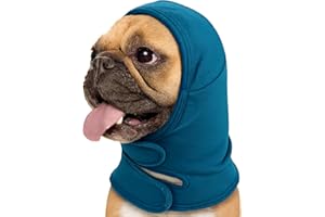 Yoolhamy Dog Snood Ear Protectors, Dog Ear Defenders Anxiety Calming Hood Ears Muffs Noise Protection Head Cover No Shake Head Wraps for Grooming Firework Force (Blue, M)