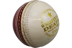 opttiuuq Whispering Death Leather Cricket Ball. Half white half red. Alum tanned leather hand made. Pure Performance Products. MENS 5.5oz