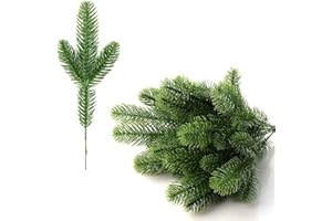 NAVESO Tannenzweige, 50 Stücke Lange Weihnachten Künstliche Tannenzweige, Künstliche Tannenzweige Wie Echt, Tannenzweige Dekoratives Astbündel, Künstliche Kiefernzweige DIY Zubehör Deko