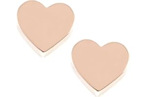 Happiness Boutique Orecchini a Bottone a Forma di Cuore in Oro Rosa | Piccoli Orecchini Minimal Acciaio Inossidabile Bijoux Design Simbolo Amore