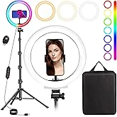 Ringlicht met Statief Hoogte 180cm, MICCYE 10" Ring Licht RGB Ringlicht Selfie Ringlamp voor Fotografie Live Stream