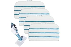 GFRED Lot de 4 Tampons de Rechange en Microfibre Compatibles Avec Black & Decker Steam Mop FSMH1321JMD, FSM1605, FSMH13151SM, FSM1616, FSM1630, FSMP20 Balai Vapeur Chiffons de Sol de Rechange