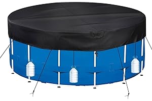 PATWING Bâche de Piscine Ronde Ø 462 Für Ø410-457cm Piscine, UV-Resistente Bâche für INTEX & BESTWAY Piscine, Bache Piscine avec Haubans et Piquets de Sol
