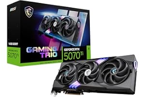 MSI NVIDIA GeForce RTX 5070 Ti 16G GAMING TRIO OC Carte Graphique - 16 Go GDDR7 (28 GB/s, 256-bit), PCIe 5.0 - TRI FROZR 4 (3 x Ventilateurs STORMFORCE) - RGB - HDMI 2.1b, DisplayPort 2.1b