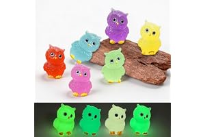 Zamety Mini Lysande Uggla, 30 Stycken Mini Figurin i Harts, 6 Färger