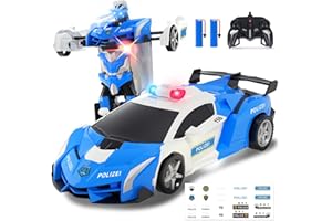 Carox Ferngesteuertes Auto, 2.4Ghz 1:18 Roboter RC Auto mit LED-Licht, 360 Grad Drehung RC Car Spielzeug für Kinder ab 6 7 8 9 10 12 Jahre (Blau)
