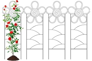 ARIFARO 142cm/56” Metal Garden Trellis for Climbing Plants, Pack of 4, Indoor/Outdoor Sturdy Plant Trellises for Potted Plants, House Plants, Climbing Vines (Floral Shape)