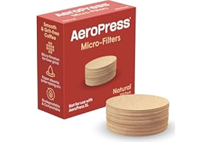 Filtros Micro de Papel Natural para Cafetera AeroPress - Filtros de café redondos de repuesto, no blanqueados, compostables, compatibles con cafeteras AeroPress de tamaño estándar, 200 unidades