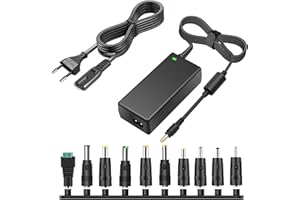 TKDY 12V 5A Adattatore AC DC Alimentatore 60W con 5,5 x 2,1 mm e 11 pz Connettore DC, per Striscia LED, Stampante 3D, Monitor LCD, Compatibile con Dispositivi 12Volt 0-5000mA