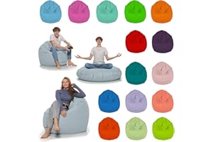 HomeIdeal - Sitzsack 2-in-1 Funktionen Bodenkissen für Erwachsene & Kinder - Gaming oder Entspannen - Indoor & Outdoor da er Wasserfest ist - mit EPS Perlen, Farbe:Grau, Größe:110 cm Durchmesser