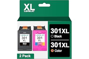 LOFBLAT 301 XL Cartouche d'encre Remplacement pour HP 301 XL Noir et Couleur Cartouche pour HP Envy 4500 4502 5530 pour HP DeskJet 2540 3050 pour HP OfficeJet 4630 (1 Noir 1 Couleur)