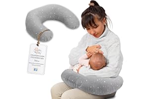 Totsy Baby Cojin Lactancia y Embarazada 130 cm - Algodón Almohada por lactante bebé cojín de Embarazo por Dormir o Cojines Maternidad para Mujeres Embarazadas y Bebe Oeko-Tex Galaxia