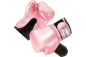 Toddmomy 1 Pair Kids Boxing Gloves Pink Sparring Punching Gloves Mitt for Kickboxing Punching Bag Focus Pads MMA Thai Pad