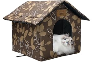 Vinnypet Casetta per Gatti per Esterni Tenda Impermeabile Con Cuscino per Gatti Randagi Cuccia per Animali Domestici da Esterno 40x35x40cm