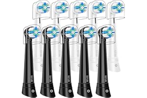 CALLYSONIC Recambio Cepillos Compatible con Oral B IO Cepillos Eléctrico, Cabezales Compatible con Oral B IO 2/3/4/5/6/7/8/9/10 Cuida tus Dientes y Encías (10 Negro/Blanco)