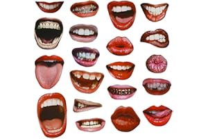 FPEAOB Fotokabinen-Requisiten, lustige sexy Lippen, Mund, Posing-Requisiten auf einem Stock, DIY-Set für Junggesellinnenabschiede, Party, Hochzeit, Weihnachten, Geburtstag, Treffen, Halloween, Abschlu