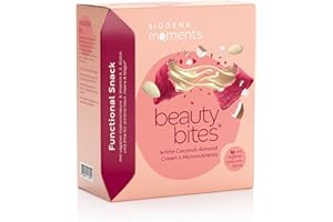 ‎BIOGENA MOMENTS FUNCTIONAL TASTE FOR FANCY MOMENTS Biogena Moments Beauty Bites - Weiße Kokosmandelcreme Vegane Snacks, Gluten- und Palmölfrei, mit Vitaminen A, E, Biotin, Zink & veganer Hyaluronsäure für strahlende Haut | 135 kcal, 3er-Pack