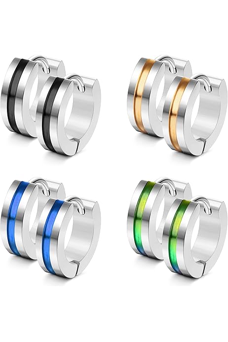 BVLAGIDA 10 Paar Ohrstecker Set - Edelstahl Ohrringe Für Herren Und Damen