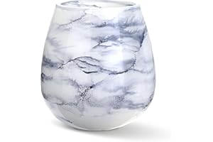 Terroso - Vase - Verre Arctique soufflé à la Bouche - Aspect Luxueux, élégant et stylé - 21 cm de Haut - Aspect marbre - Vase à Fleurs