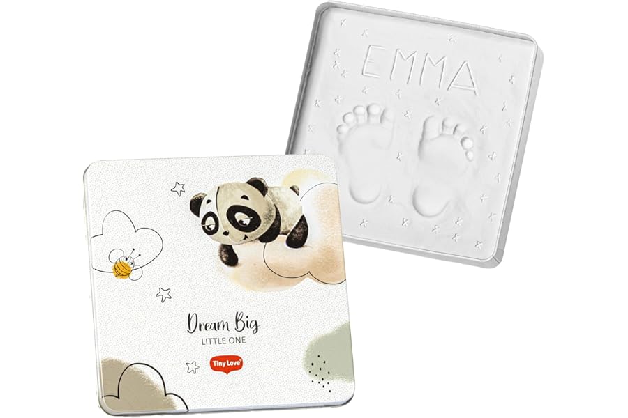 Tiny Love Magic Box Square, Memory Box, Baby Hand and Footprint Kit, Keepsake for Boys and Girls, Dermatologically Tested, All-in-One Clay kit, Nursery Decoration, Newborn Gifts, Tiny Creations