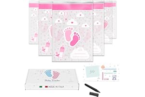 KOÏLWËS Bustine Corredino Neonata Ospedale con Cartolina Nascita e Pennarello - 100% Made in Italy