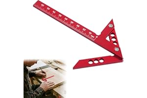 BANSUSU 1Pc Center Scribe Gauge High Precision Aluminum Alloy Center Line Scriber 45 Degree Angle Scribing Gauge Woodworking Marking Tool Circle Center Finder Red Woodwork Measuring Tool Center Finder