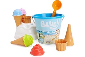 Toyland® Bluey & Bingo Juego de Cubo y Pala de 14 Piezas con Conos de Helado - Juego de Arena y Agua - Juguetes de Playa - Edad 2 Años +