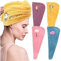 DLPRK 3er Set Mikrofaser Haarhandtücher Mit Schleife – Schnelltrocknend, 60x40 Cm, In Braun, Rosa, Lila