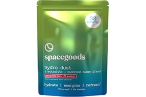 SPACE GOODS Spacegoods Hydro Dust 174g | 30 Servings | Electrolyte Hydration Blend with Himalayan Pink Salt, Vitamin B & Zinc | Supports Energy, Mental Clarity & Immune Health | No Added Sugar | Watermelon