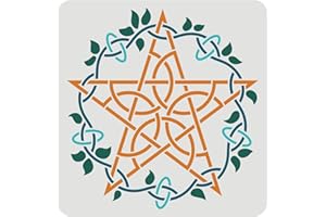 FINGERINSPIRE Pentagram Stencil 30x30cm Reusable Large Star Stencil DIY Craft Pentagram Stencil Cthulhu Elder Sign Stencil for Painting on Wall, Canvas, Tile, Furniture and Paper