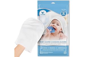 Medcosa Baby Wash Gloves | Pre-Moistened Disposable Wash Cloths for Newborn Babies and Up (12-Pieces) | Sensitive Hand, Face and Body Cleansing Cloths [1 Pack]