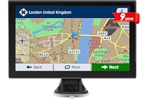 BLOMISE Sat Nav for Car/Truck, 9 inch Touchscreen GPS Navigation, With 2025 UK Europe Map, Lifetime Free Updates, Real Voice Turn Direction Guidance, Speed Camera Alert