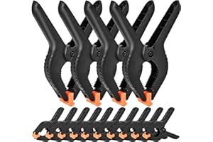 Philtool 14 Stück Klemmzwingen Set, Hochleistungs Schwarze Nylon Federklemmen, Klemmzwinge mit Beweglichen Klemmbacken für Holzbearbeitung, Fotostudio, Handwerk (Schwarze)