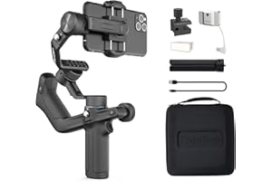 FeiyuTech Scorp Mini P Kit – 3-Achsen Smartphone Gimbal Stabilizer mit KI-Tracking, Magnetlicht, Transportkoffer – Handy Stabilisator für iPhone, Samsung, Xiaomi, Pixel – 11h Laufzeit