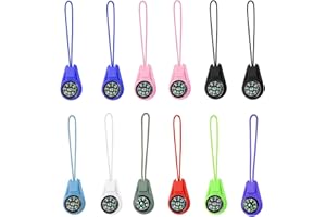 MisFun Mini boussole, 12 pièces, multicolore, porte-clés en paracorde pour enfants, camping, plein air, randonnée et survie