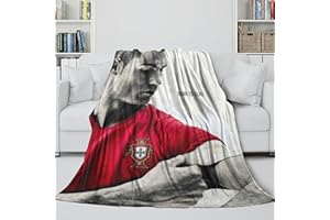 ZIMONJO Ronaldo Gemütlich Decke - Fußball Flanell Decke Wirklich Weich Für Kinder Enkelkinder Liebhaber Freunde Kollege - Weihnachten Geburtstag Geschenk 40x50inch(100x130cm)
